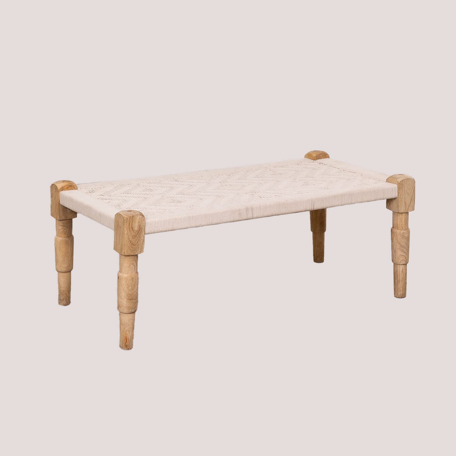 Sklum Kiron 120 cm tavolino macramè legno mango