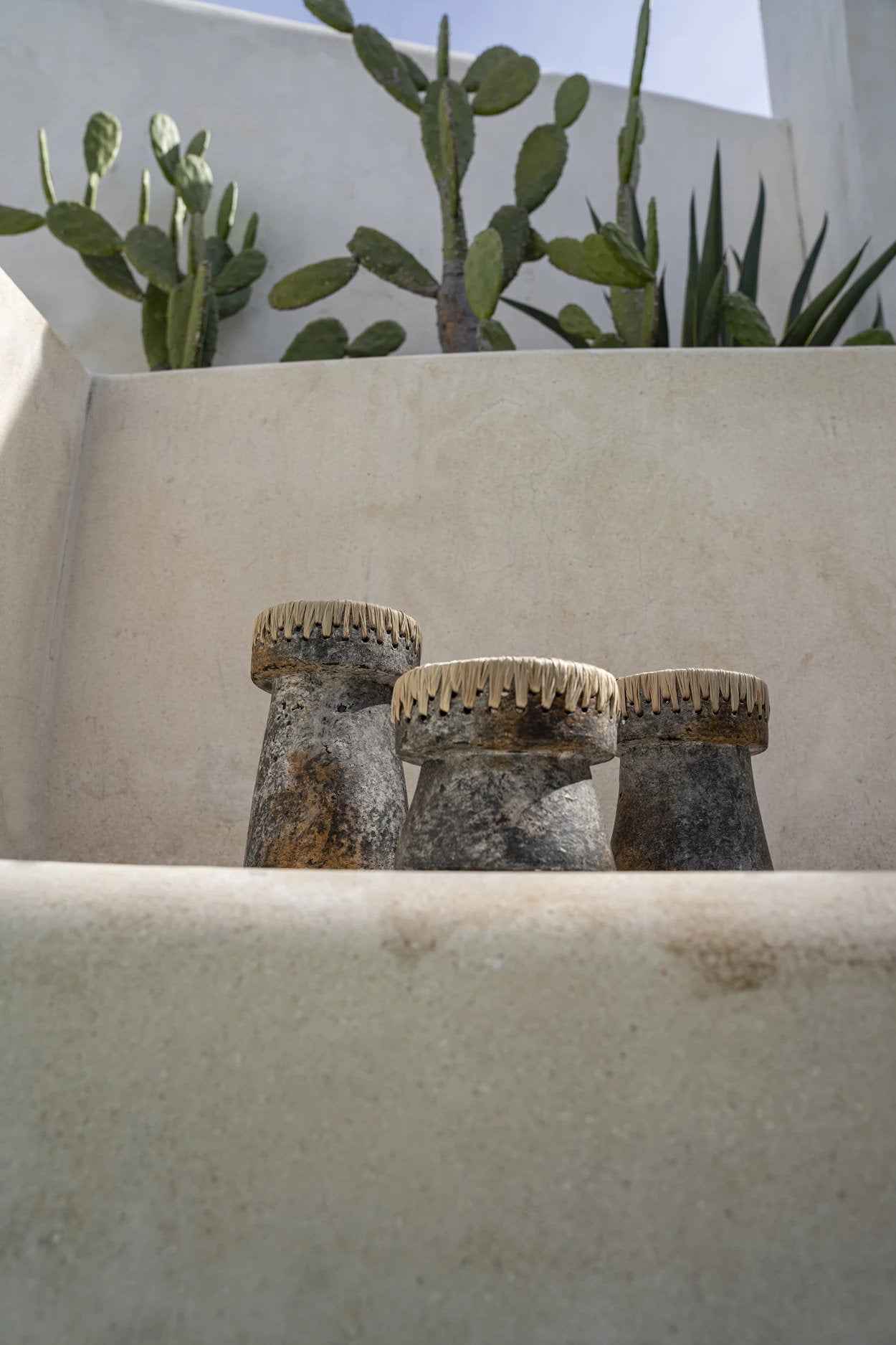 Bambua Pretty Portacandele Terracotta Grigio Antico L