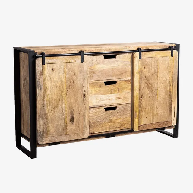 Sklum Kiefer Style cassettiera legno 150 cm Black Natural