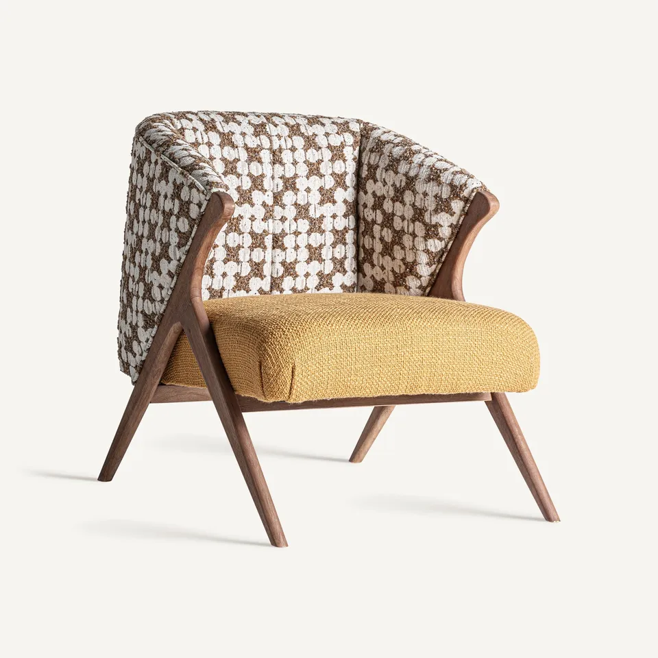 Bambua Kalesha poltrona lounge ocra legno pino