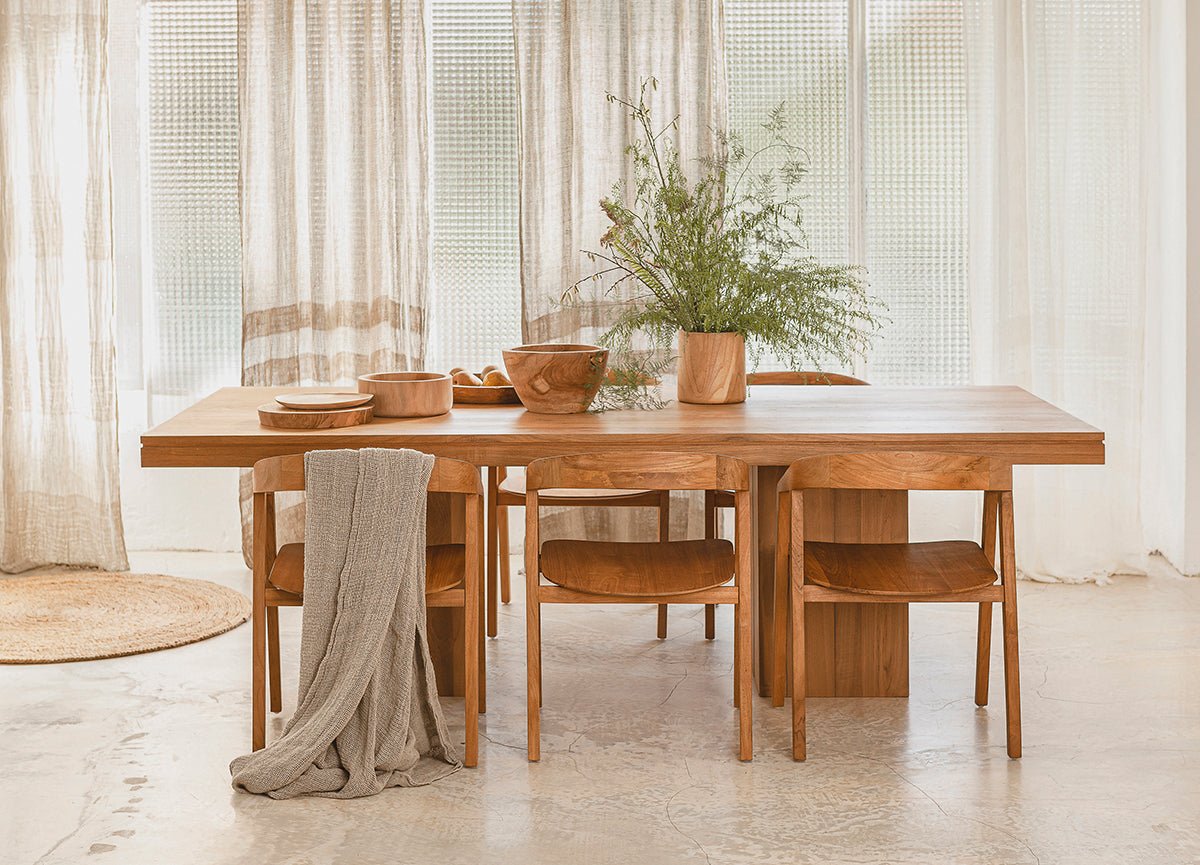 Bambua Arc sedia da pranzo in teak massiccio