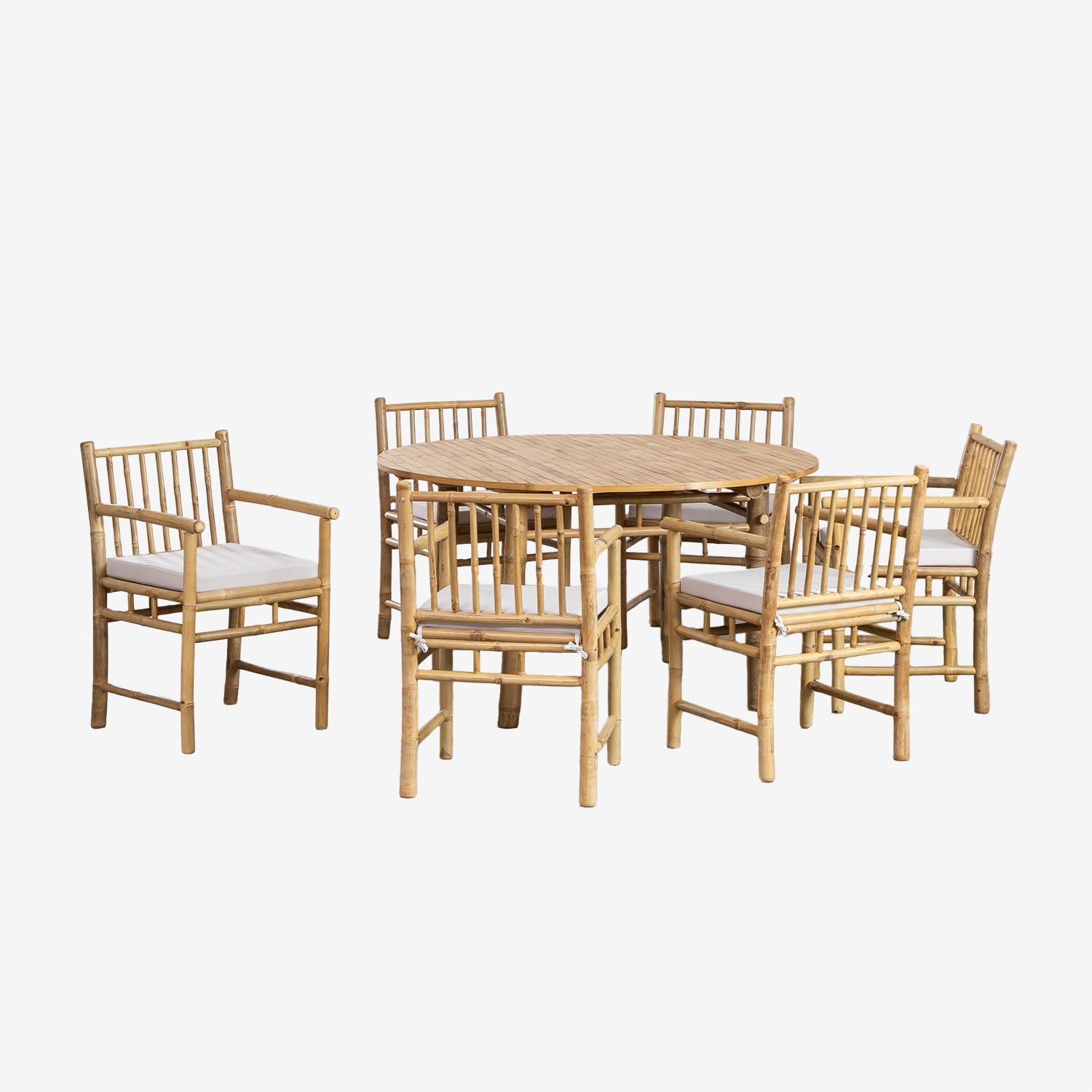 Sklum Senia set da giardino bambu Ø140 6 sedie