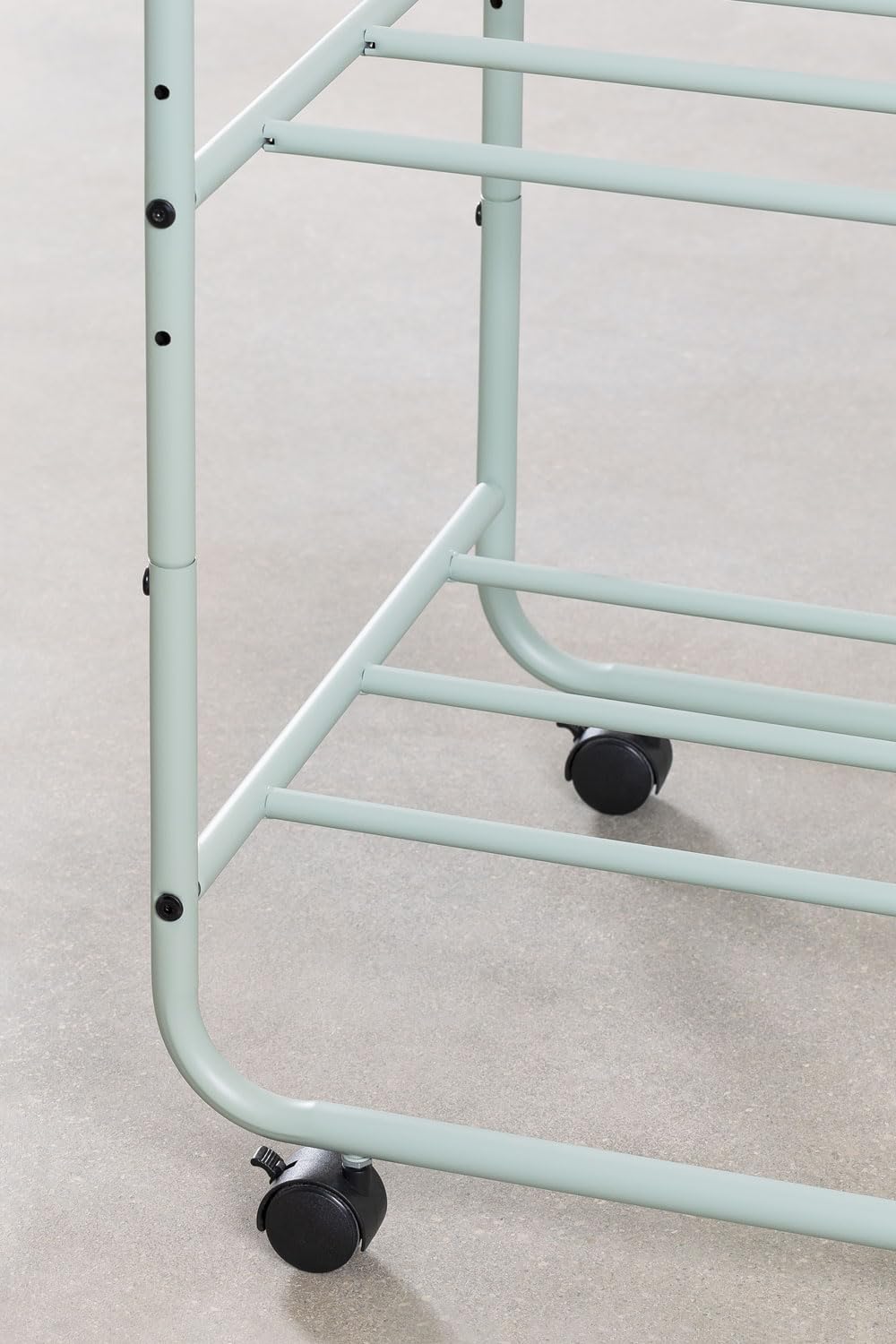 Sklum Safra Appendiabiti con Ruote 2 Ripiani Celadon Ferro
