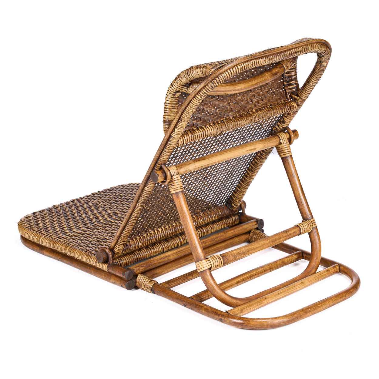 Bambua Rattan Floor Lounger poltrona noce scuro