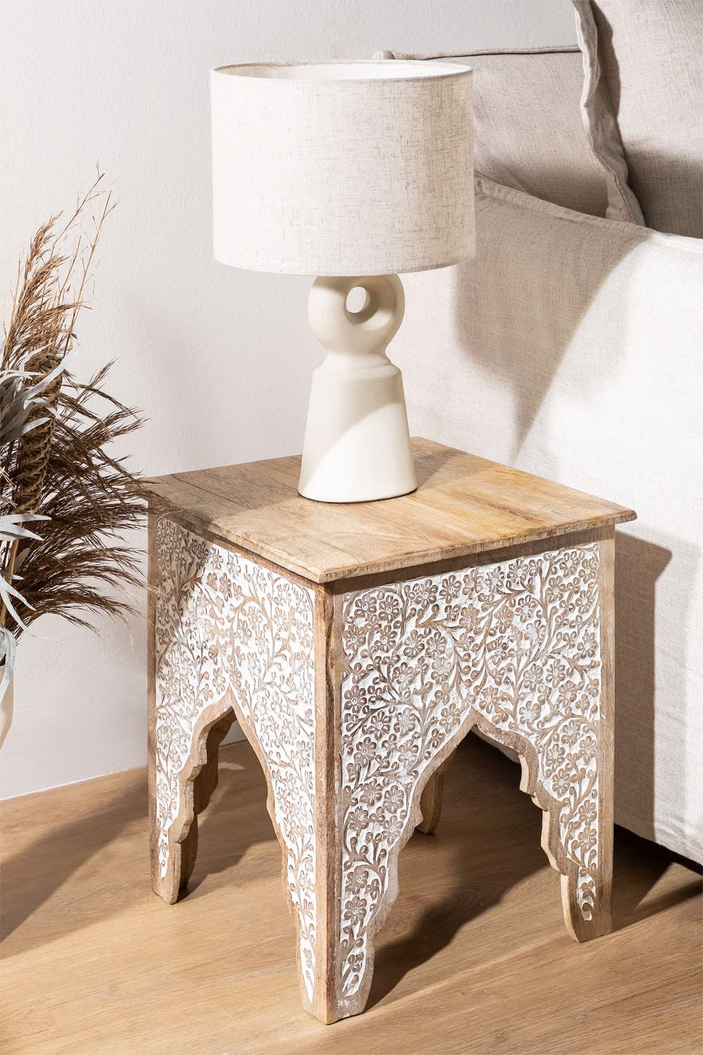 Sklum Limbet Tavolino in Legno di Mango 35,5 cm Boho