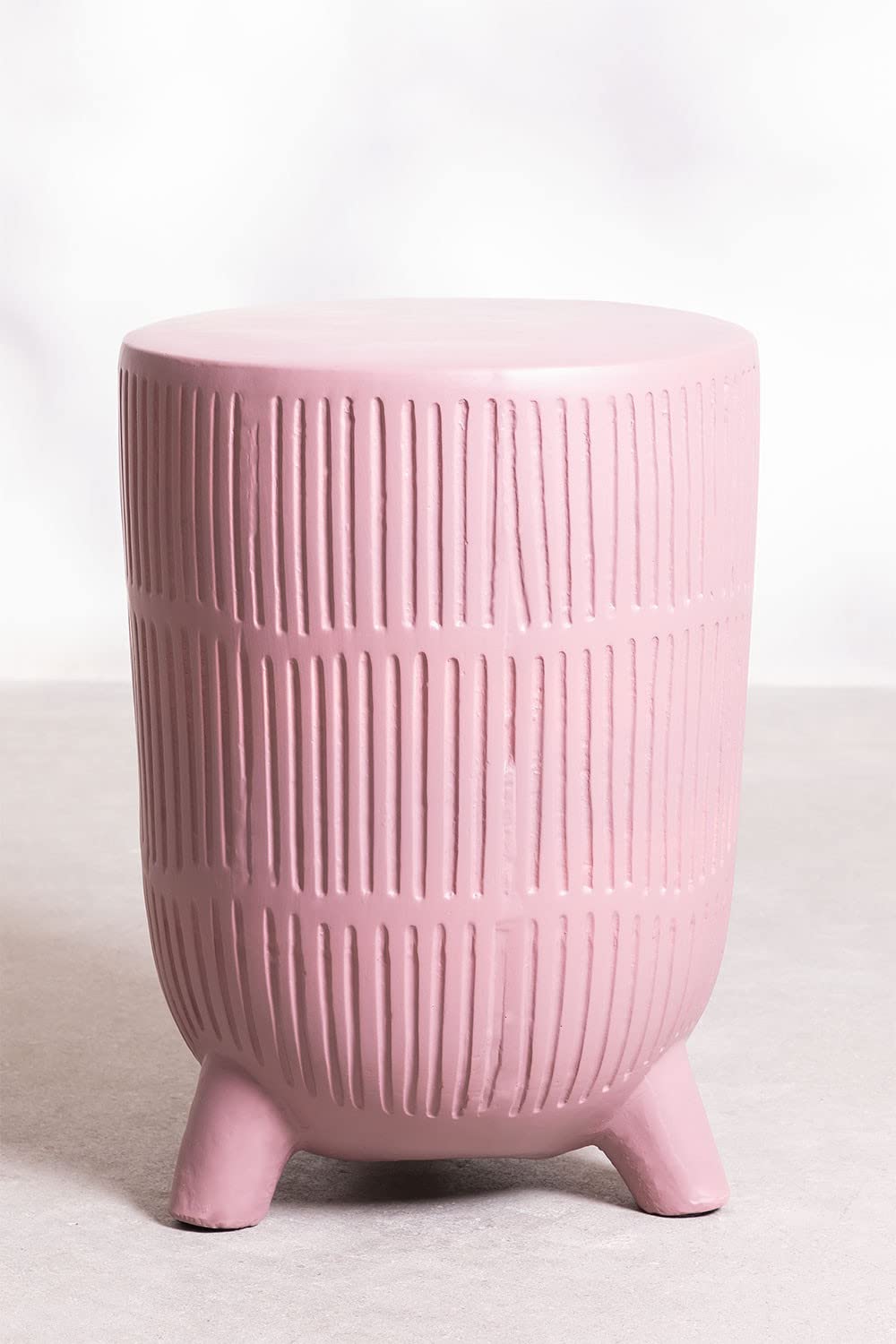 Sklum Greko Tavolino in Ceramica Rosa Ø32,5 cm opaco