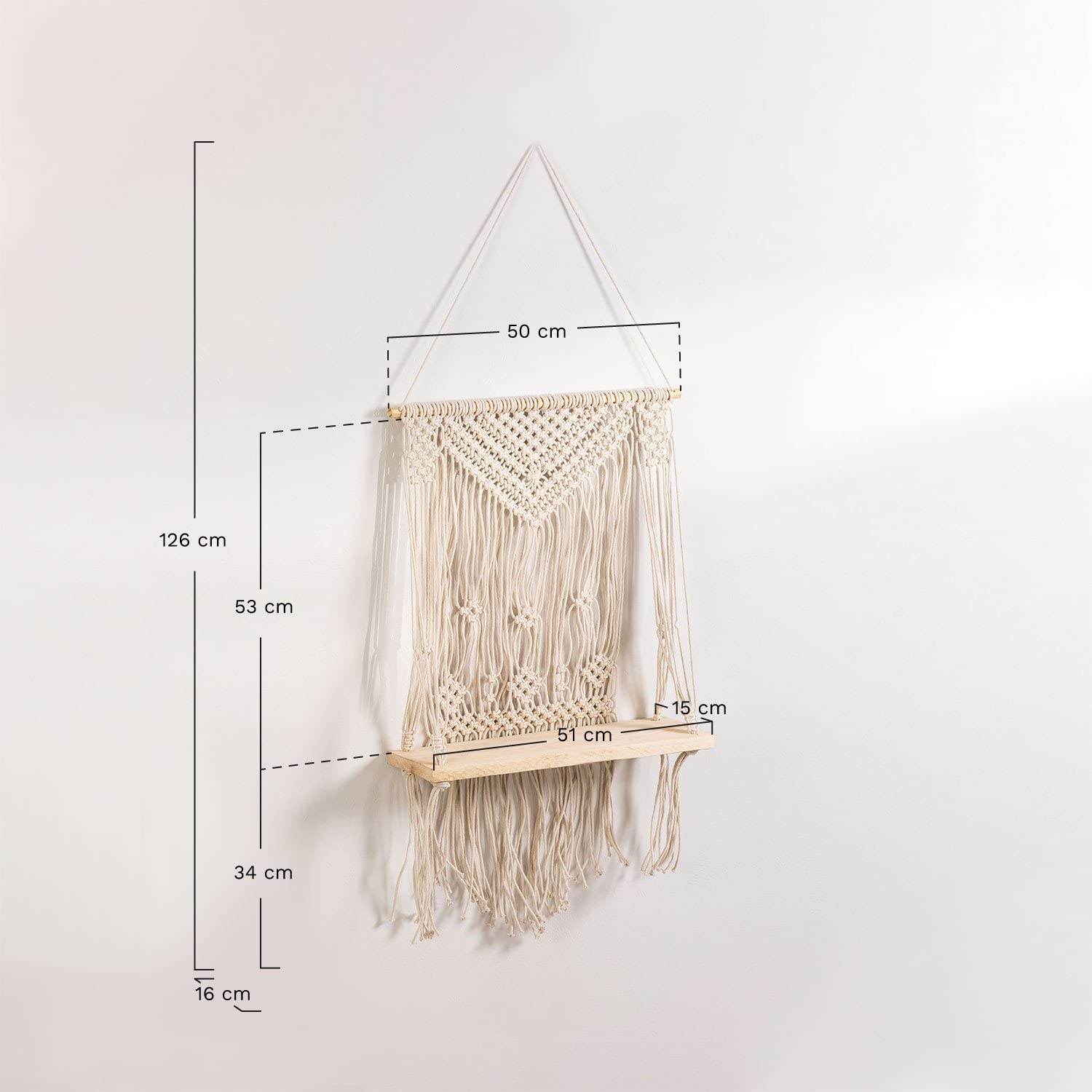 Sklum Atena Arazzo in Cotone con Mensola Natural 126 cm