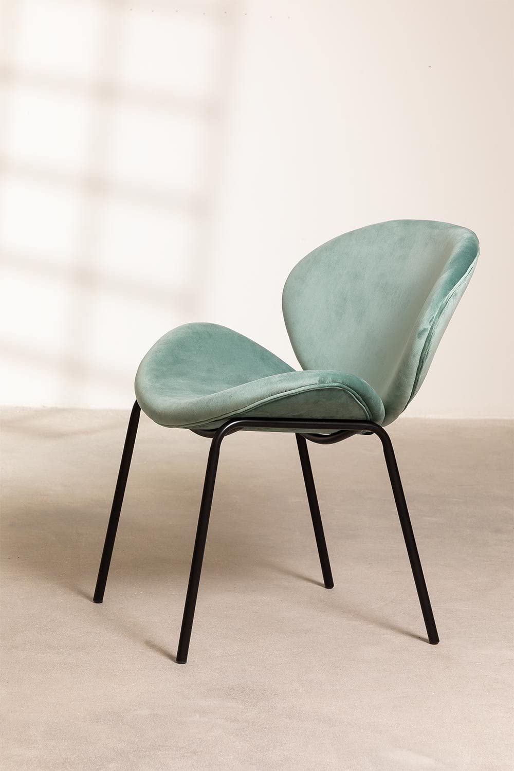Sklum Fior sedia da pranzo velluto verde abete gambe metallo