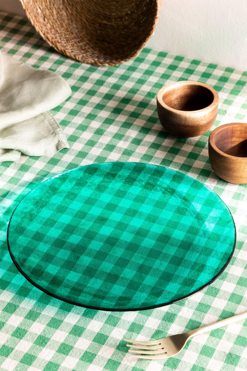 Sklum Yelena set 4 piatti piani in vetro 27,3 cm