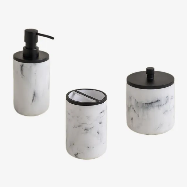 Sklum Yaele Set Bagno 3 Pezzi Bianco Effetto Marmo