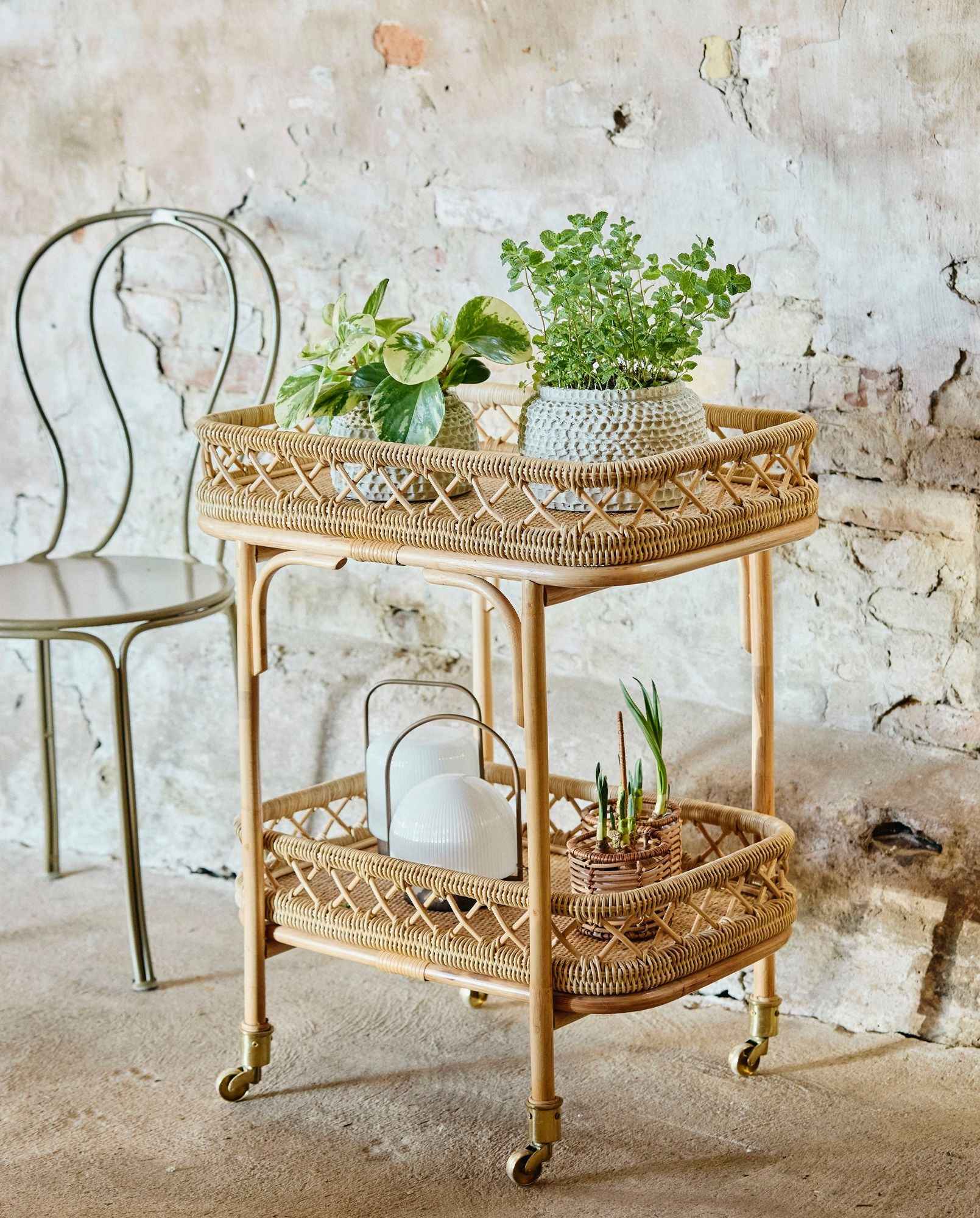 Bambua Aoba vaso M cemento bianco decorativo