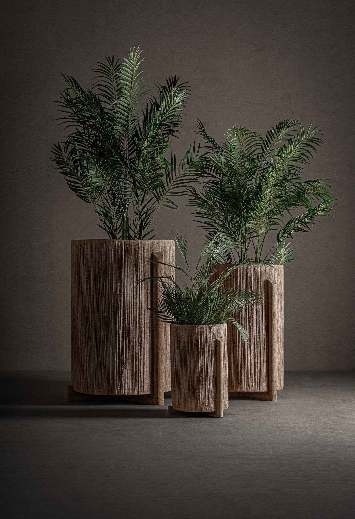 Bambua Jacquard Plant Pot XL portavaso legno mango