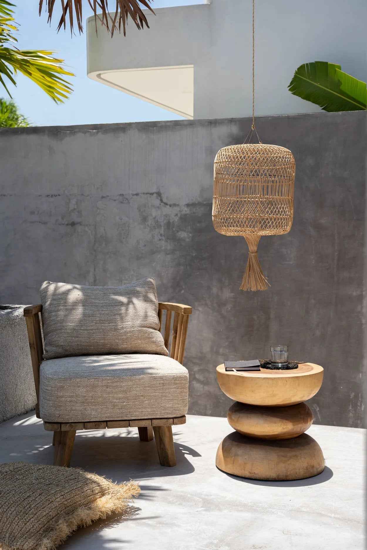 Bambua The Dumpling L lampada rattan naturale