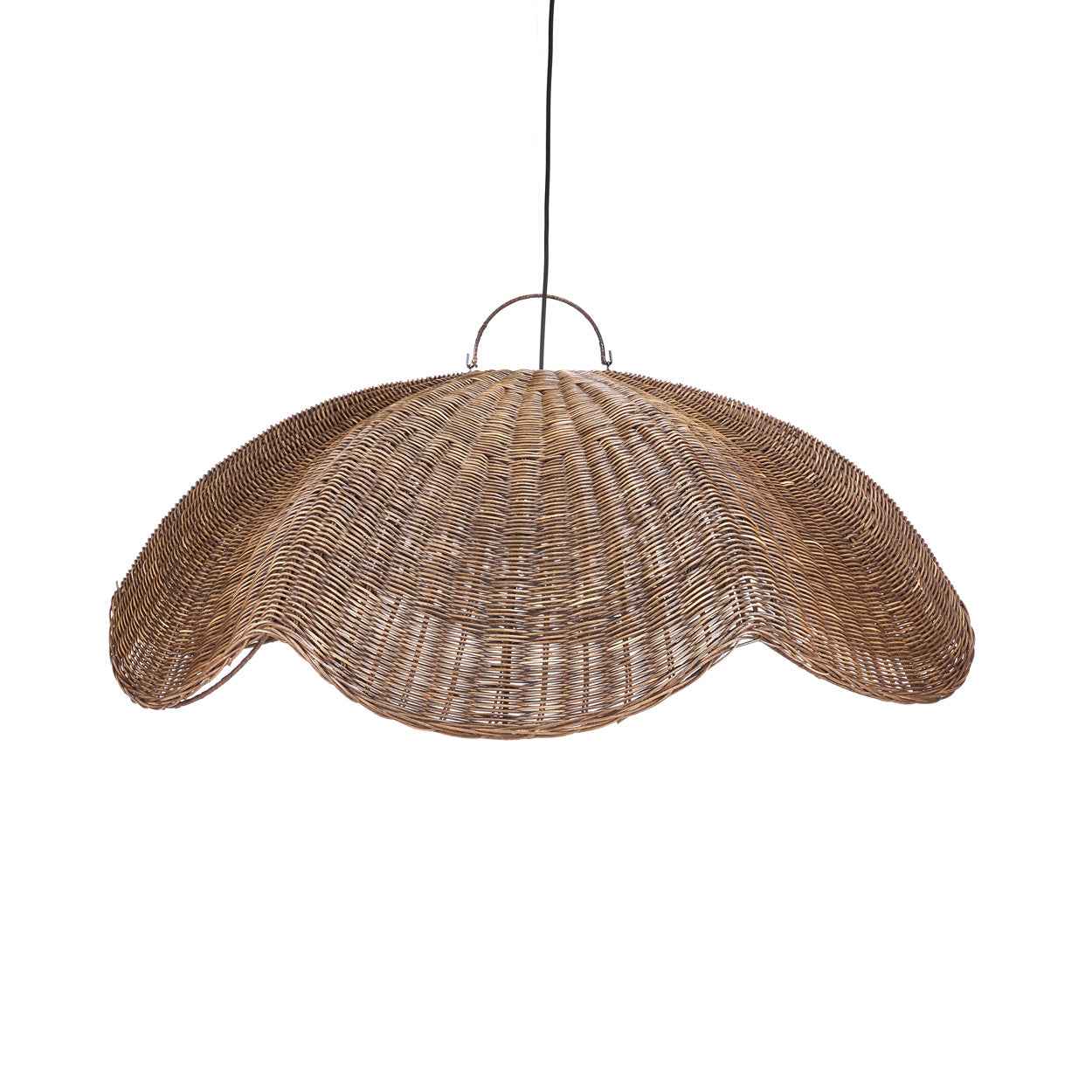 Bambua Wave lampadario rattan noce L