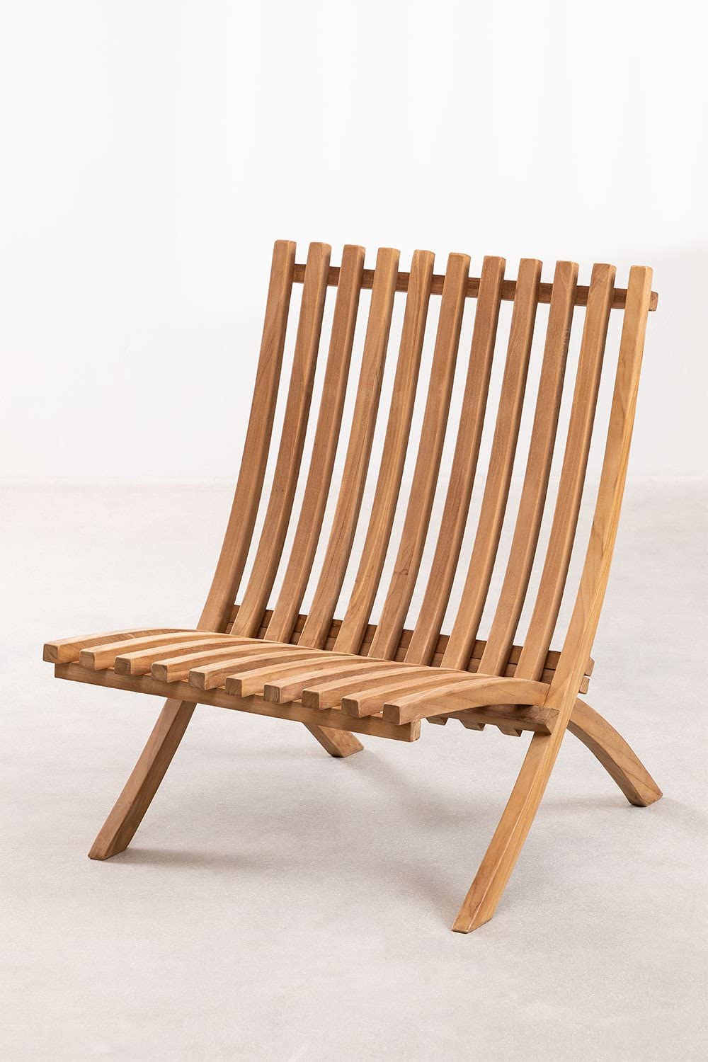 Sklum Pira Poltrona da Giardino Pieghevole Teak Naturale