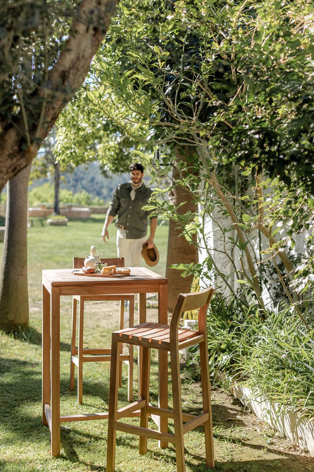 Sklum Pira Tavolo Alto da Giardino 70x70 in Teak