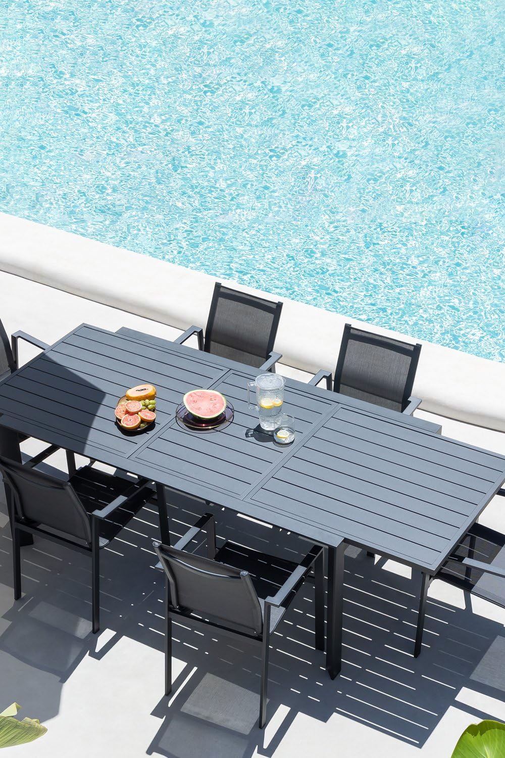 Sklum Starmi 180-240 set tavolo e 6 sedie giardino textilene