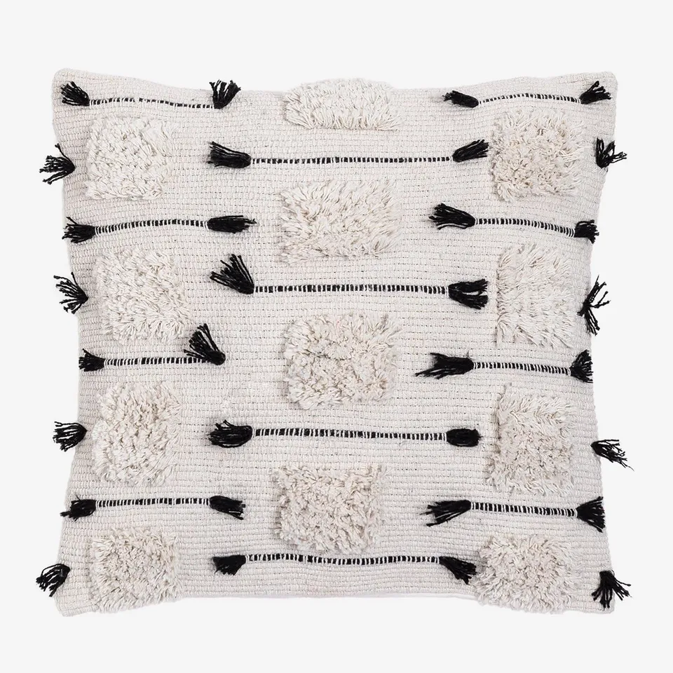 Sklum Feyre cuscino quadrato cotone 45x45 cm con pon pon