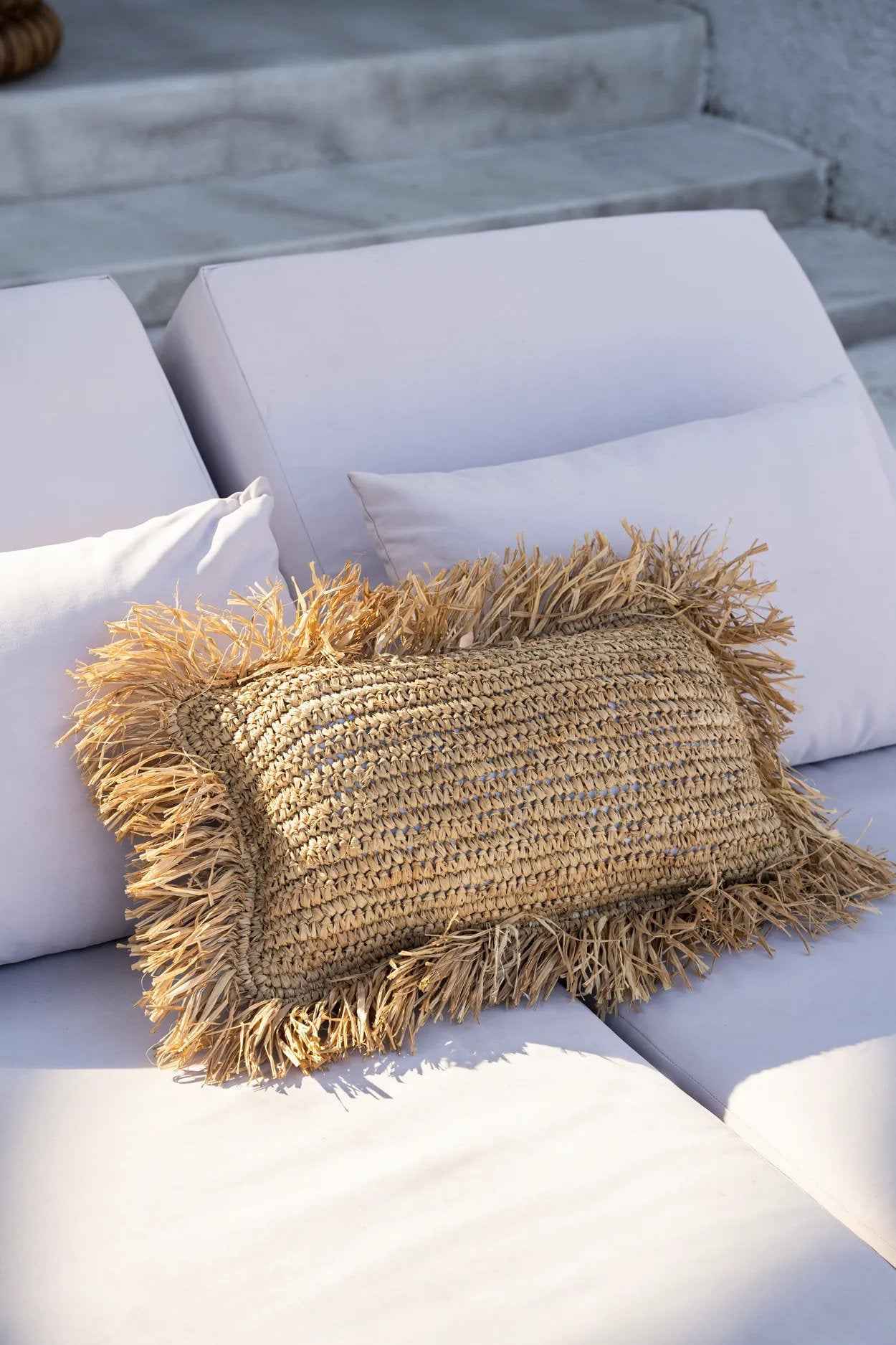 Bambua Raffia federa cuscino 30x50 naturale
