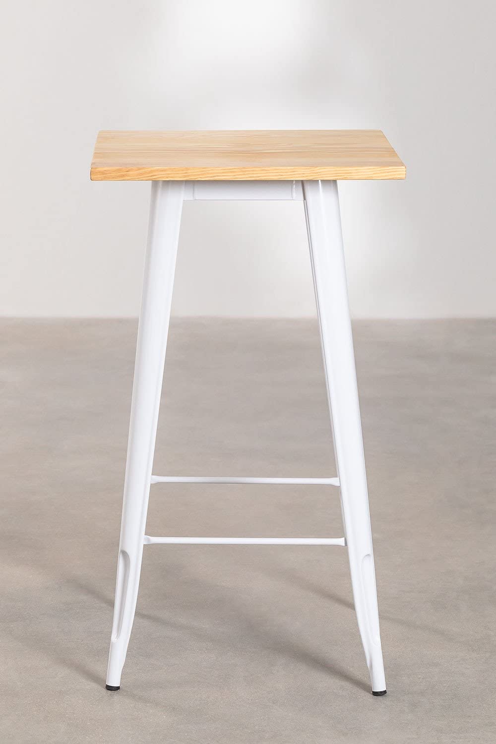 Sklum Lix tavolo alto 60x60 cm bianco legno naturale