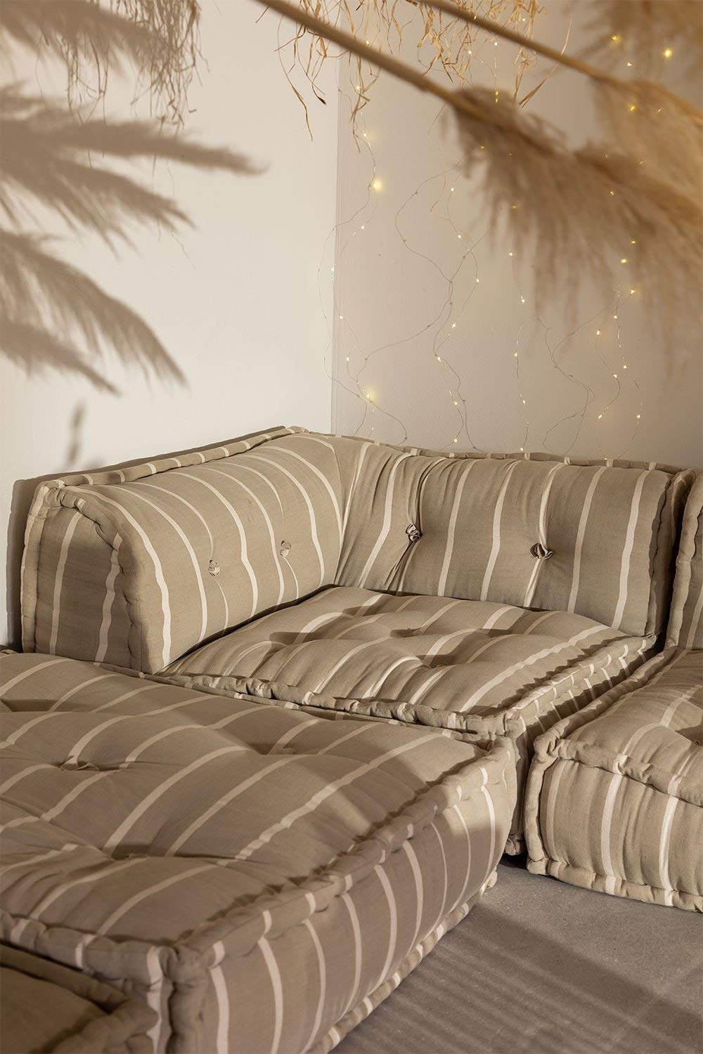 Sklum Dhel Boho pouf divano modulare marrone moka cotone