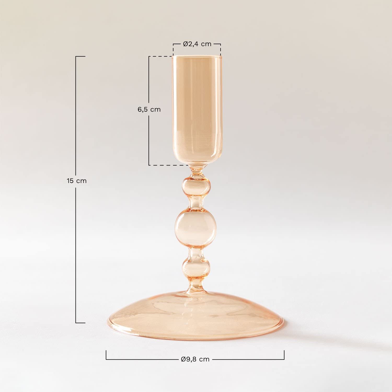 Sklum Piana candelabro in vetro Ø 9,8 cm h 15 cm