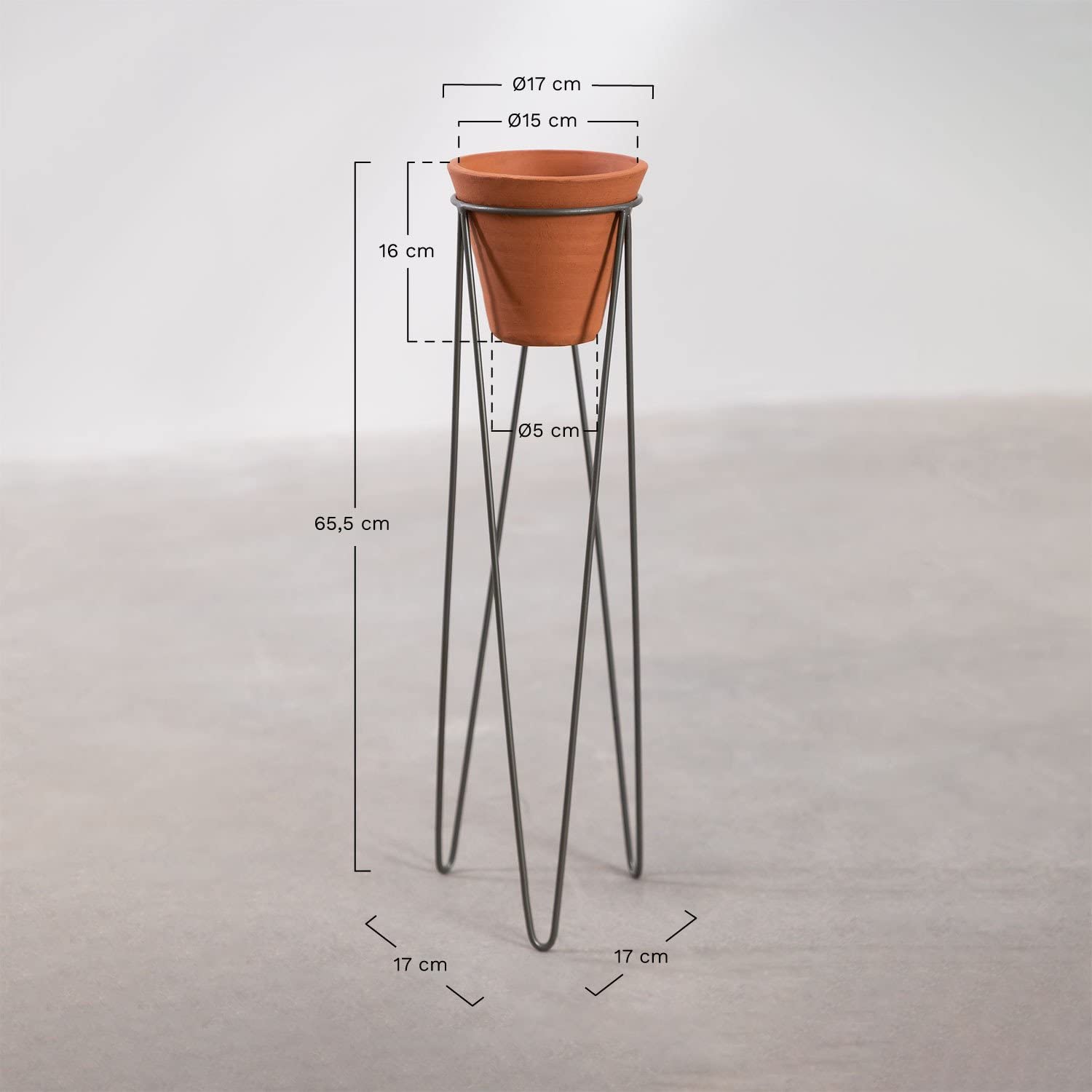 Sklum Dhin 60 cm vaso da terra ceramica treppiede