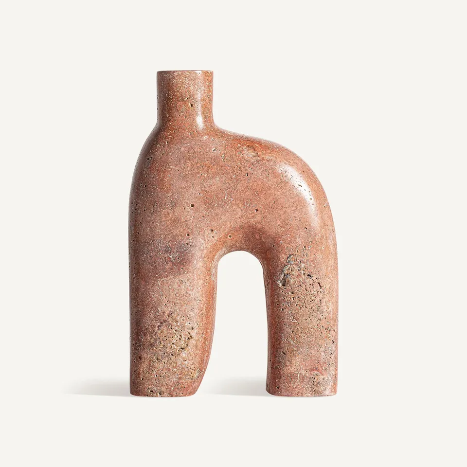 Bambua Kleise vaso marmo rosa scultoreo