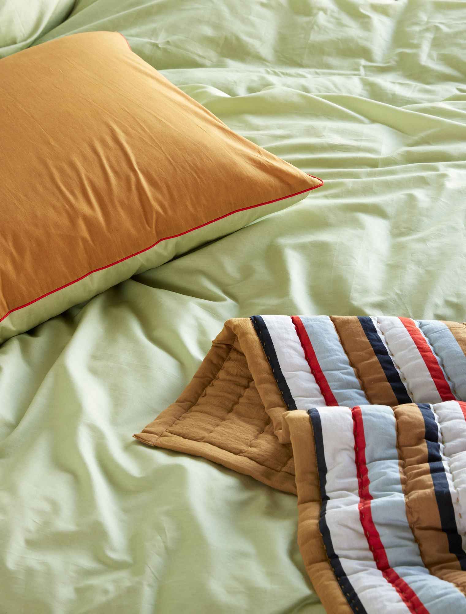 Bambua Pavilion Plaid Stripe plaid ocra 140x200 cotone