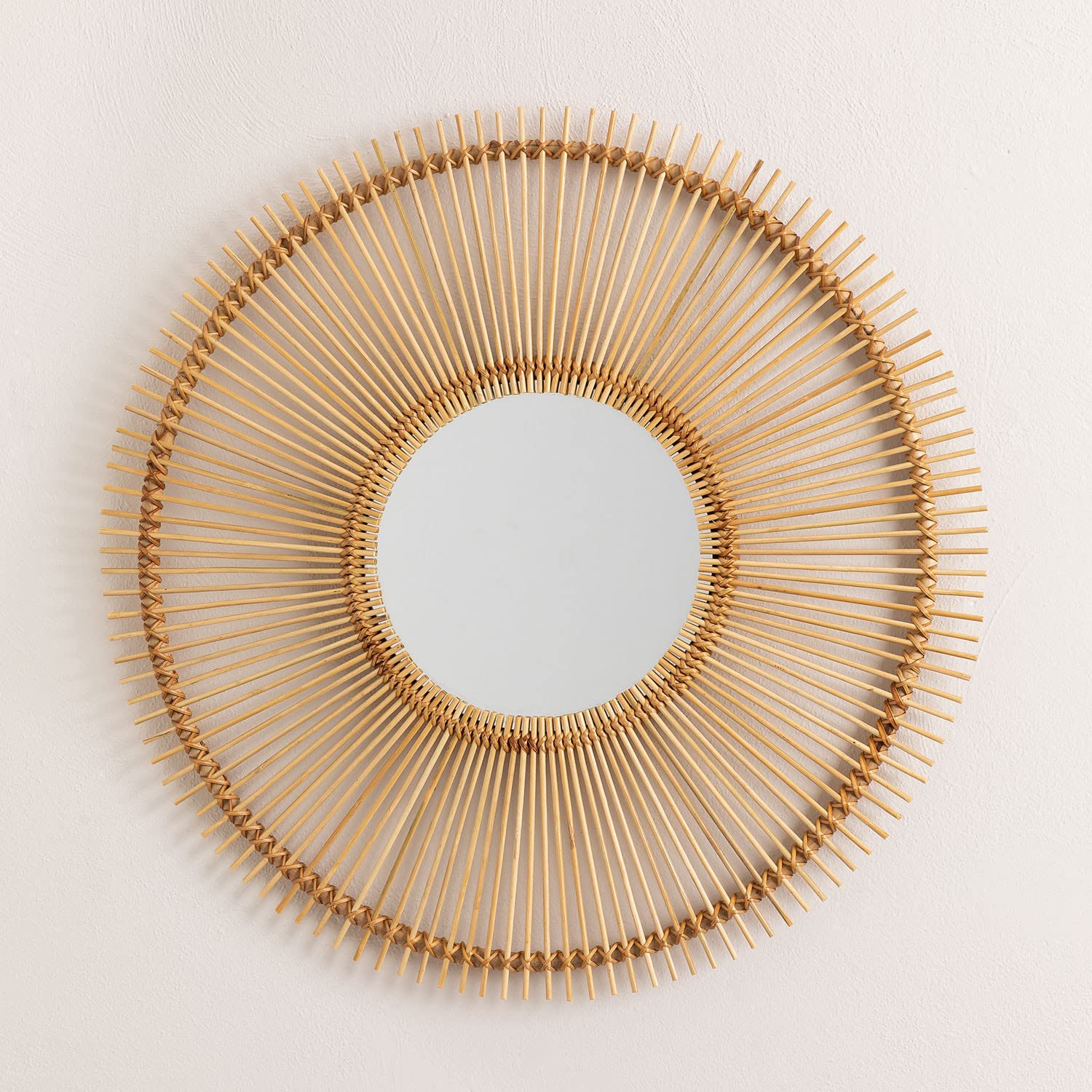Sklum Biok specchio rotondo da parete rattan 60 cm