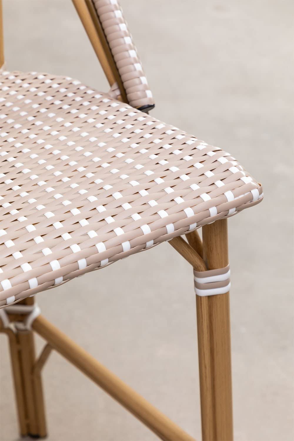 Sklum Alisa Bistro sgabello alto giardino grigio talpa rattan