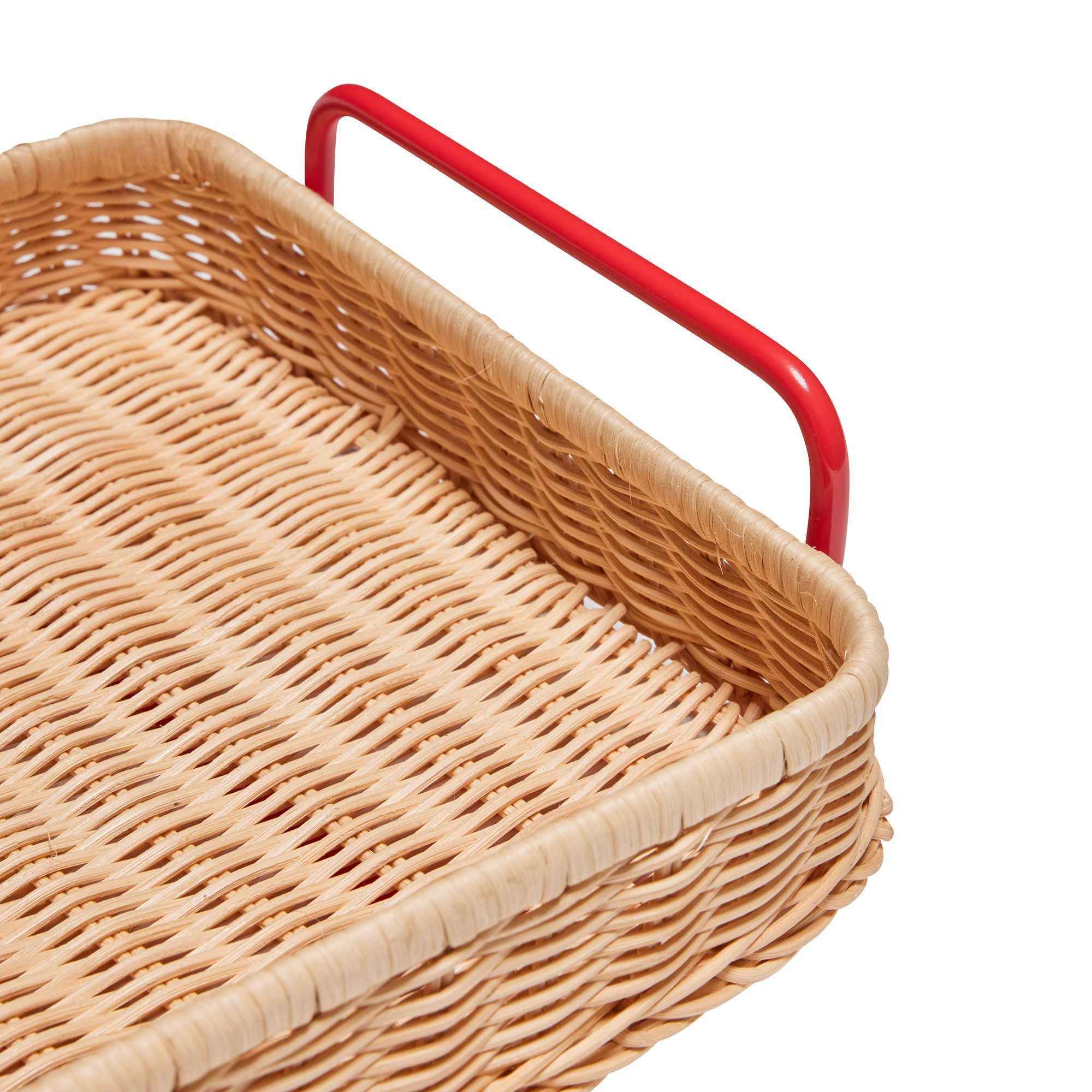 Bambua Splint vassoio rattan rosso naturale