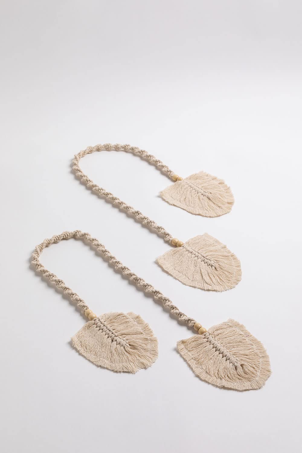 Sklum Sacha fermatenda macramè beige crema set 2 pezzi