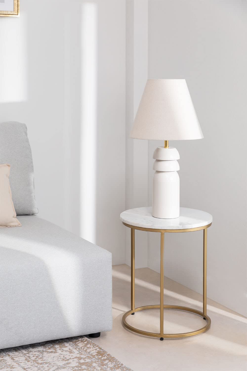 Sklum Kaley tavolino in marmo Ø37 cm oro
