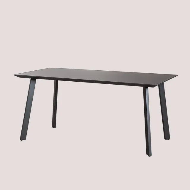 Sklum Adel tavolo pranzo vetro acciaio 160x90 nero