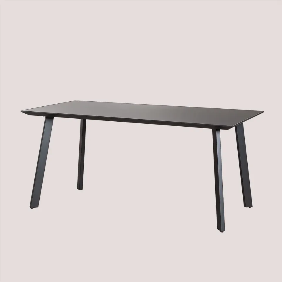 Sklum Adel tavolo pranzo vetro acciaio 160x90 nero