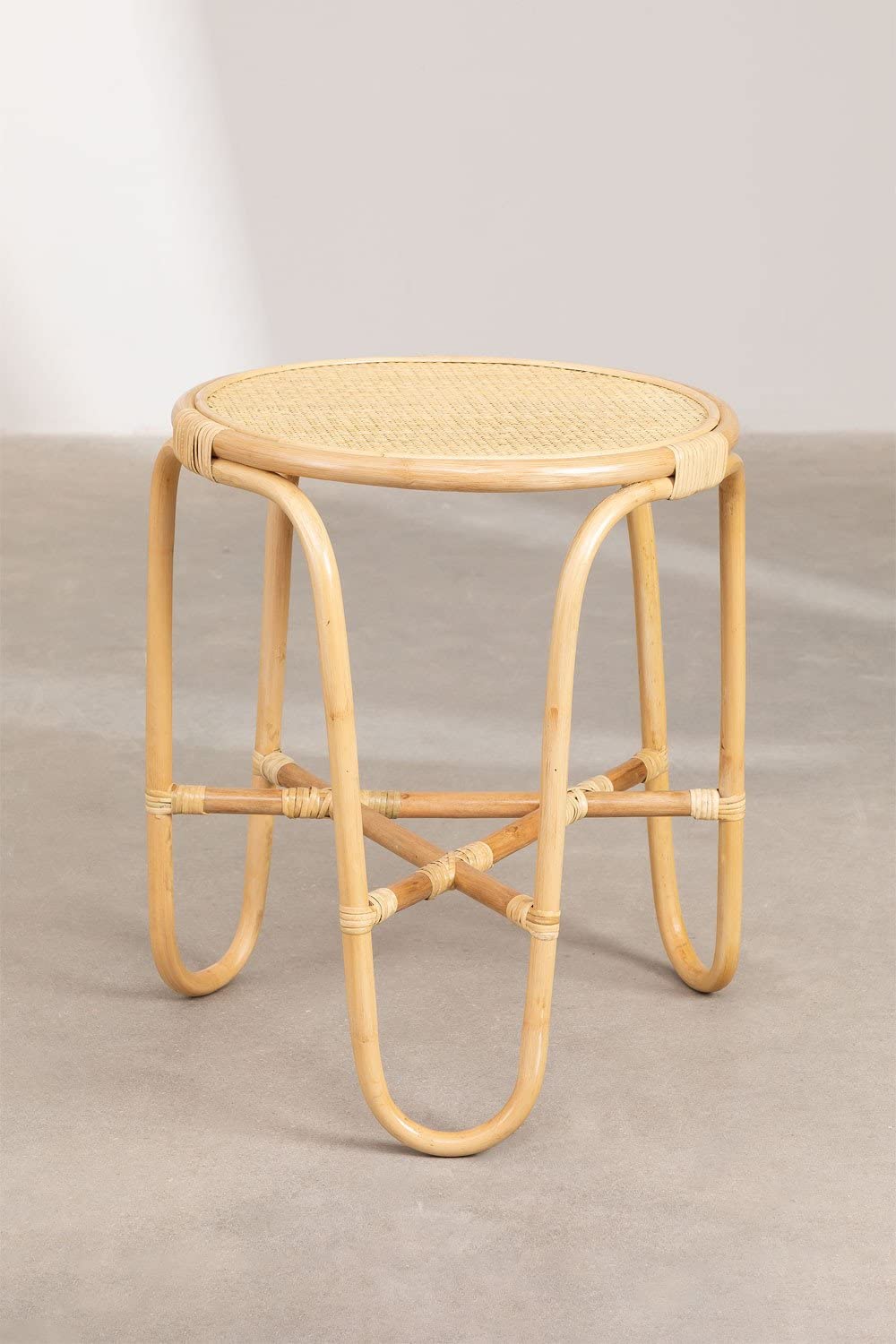 Sklum Minto tavolino rotondo rattan marrone naturale
