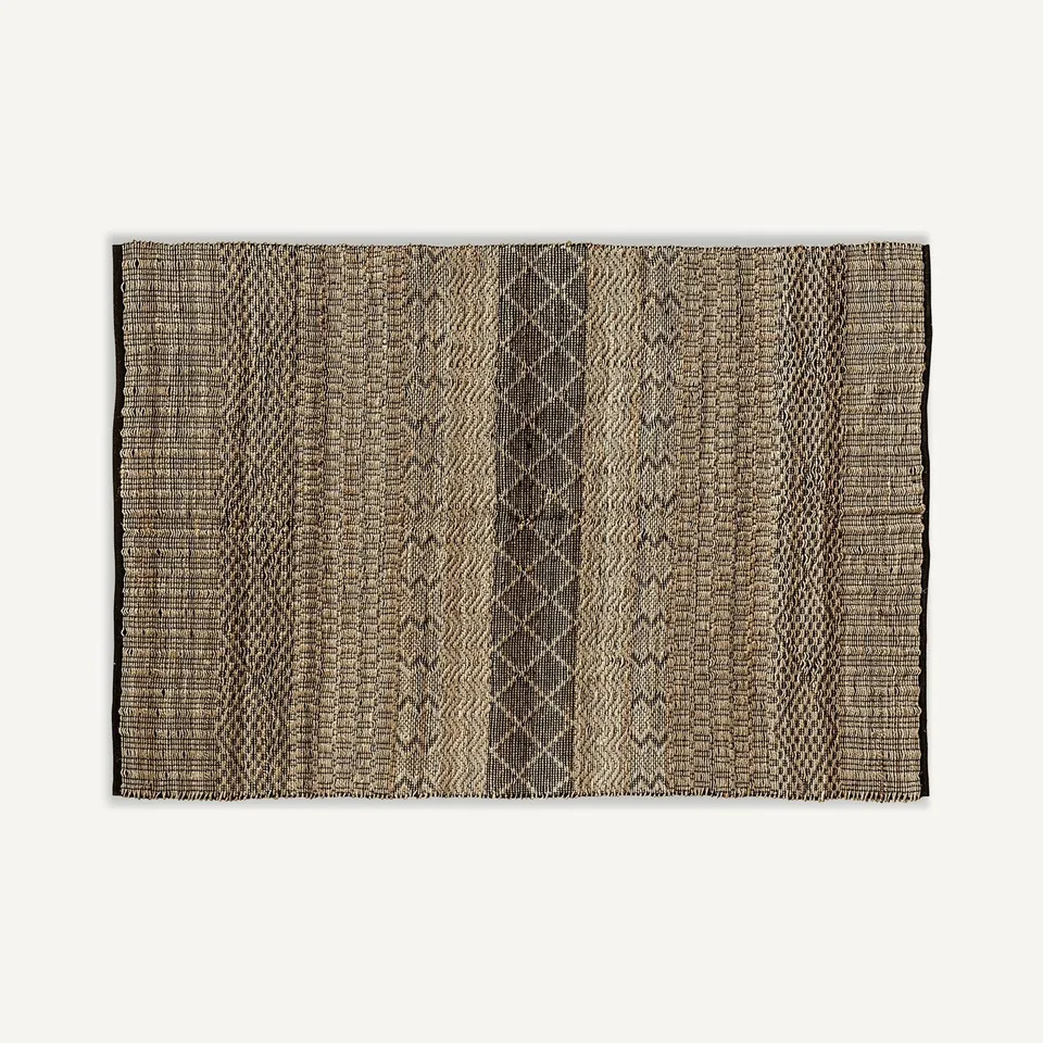Bambua Kelia tappeto cotone canapa grigio naturale