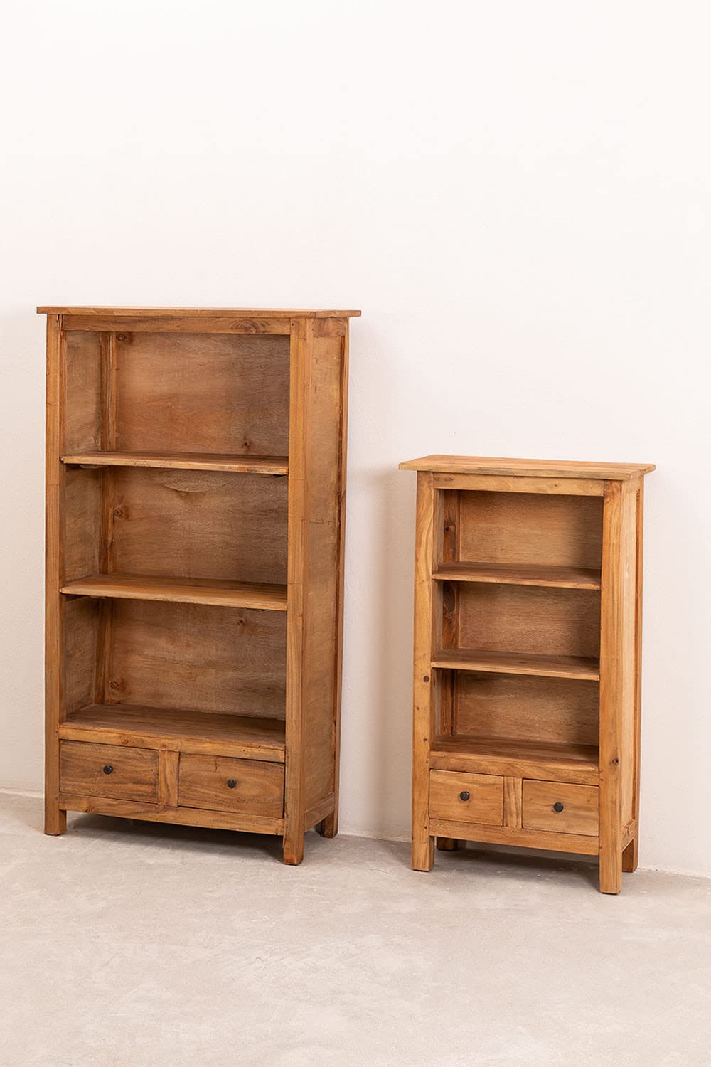 Sklum Jara set 2 librerie legno riciclato con ripiani