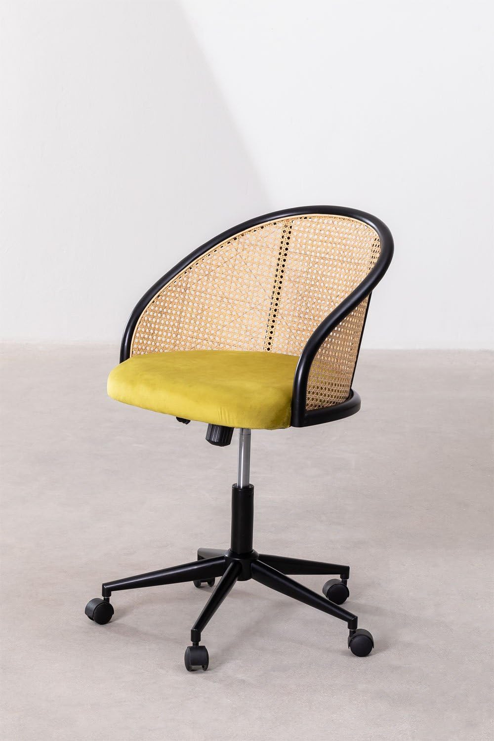 Sklum Kloe Black sedia da scrivania nera con ruote