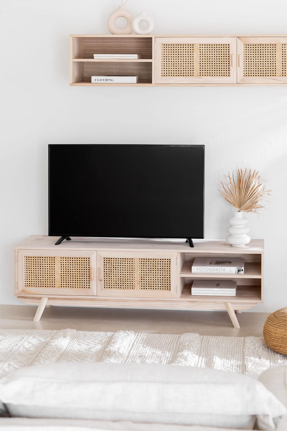 Sklum Ralik mobile TV 150x40 cm legno rattan