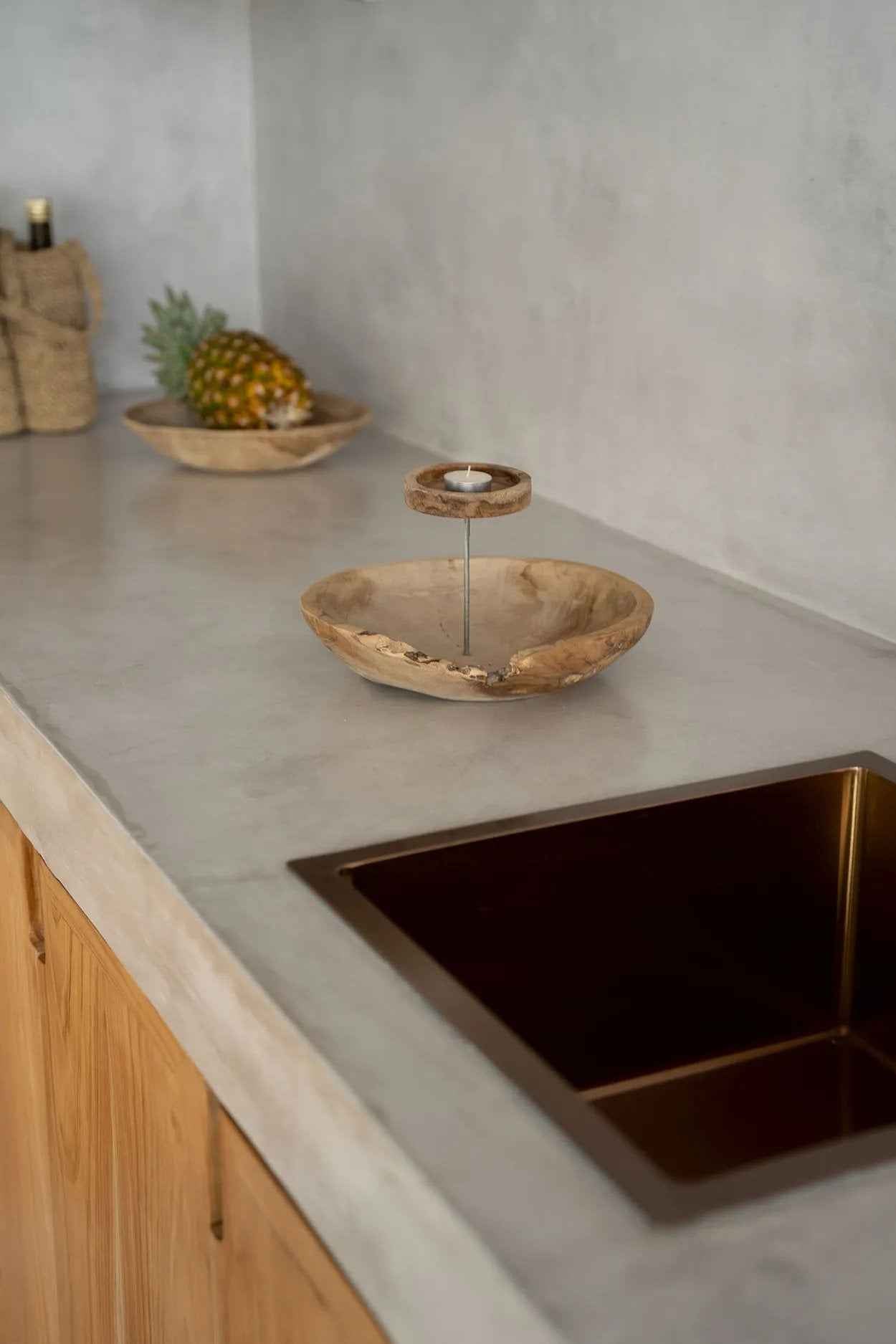 Bambua The Candle Plate portacandele in legno naturale