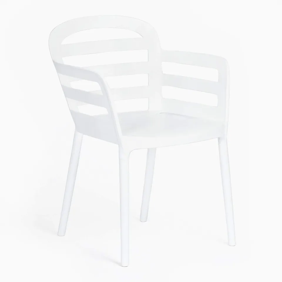 Sklum Gerum set 2 sedie giardino bianche con braccioli