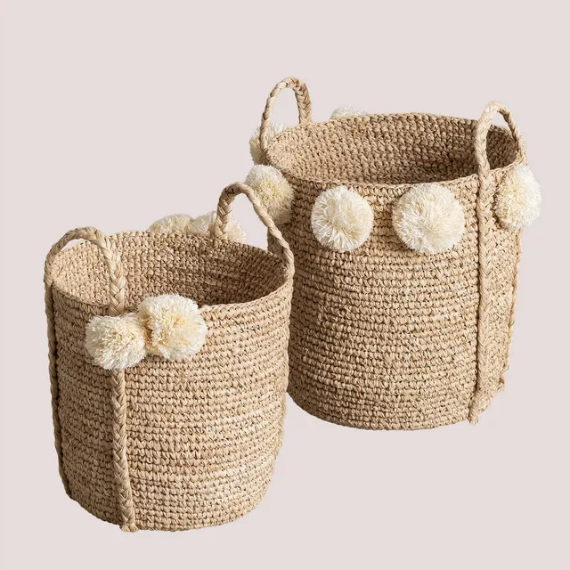 Sklum Calama set 2 cesti decorativi naturale in sisal