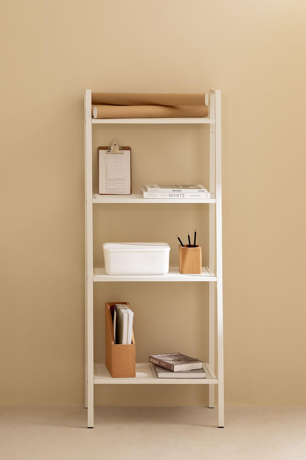 Sklum Arkan scaffale bianco in acciaio 4 ripiani