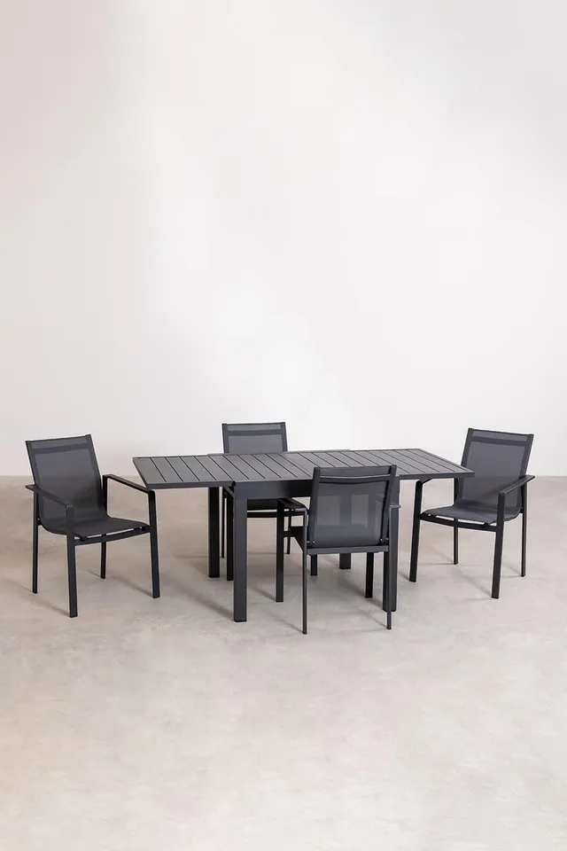Sklum Starmi Eika set tavolo e 4 sedie giardino alluminio