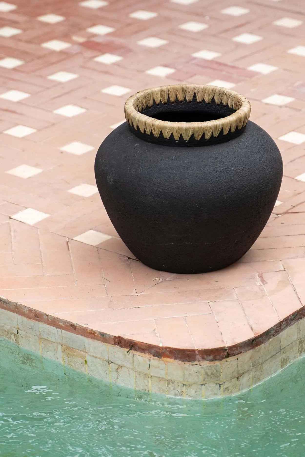 Bambua Styly vaso nero naturale L terracotta