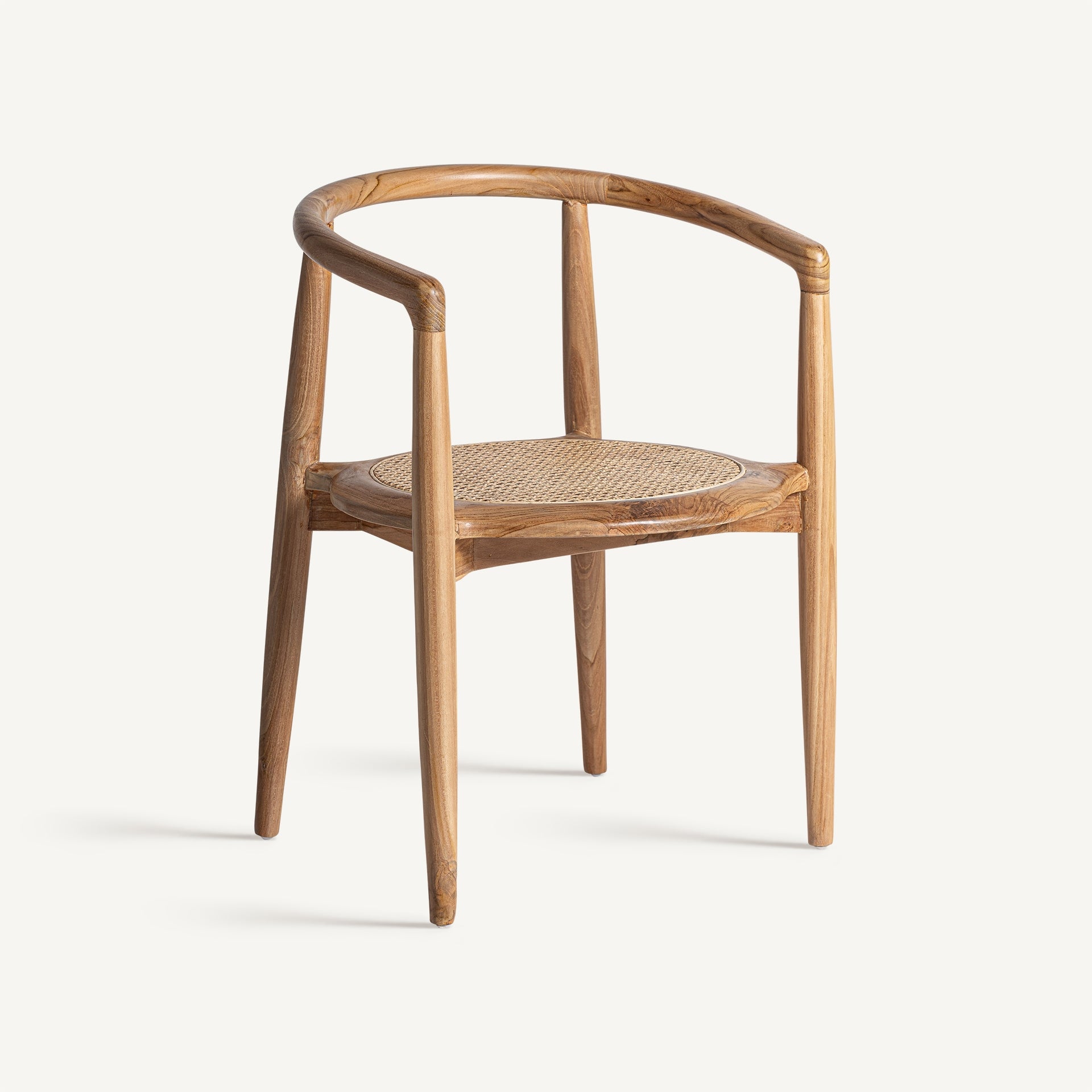 Bambua Tostily sedia da pranzo teak rattan marrone chiaro
