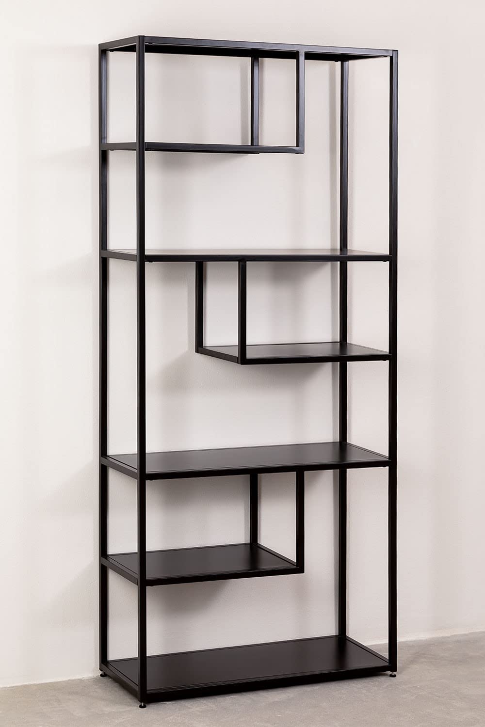 Sklum Thura libreria nera in acciaio 190 cm