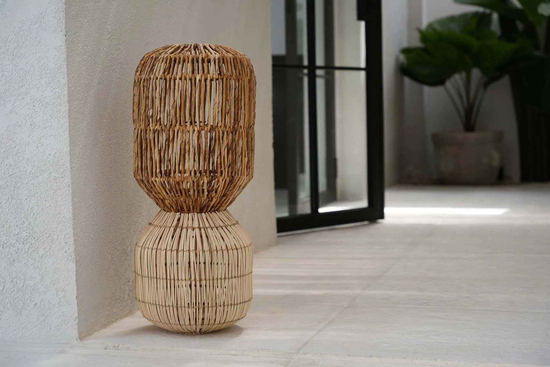 Bambua ChemChem lampadario a sospensione M naturale foglia banana